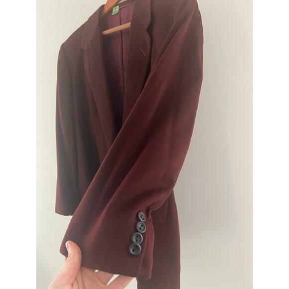 Vintage Oxxford Clothes Cashmere 2 Button Blazer Maroon Size 44 - Picture 5 of 9